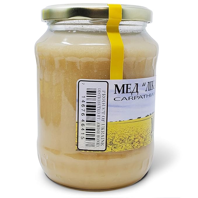 Carpathian Raw Honey Mountain Flowers | 100% Pure Unfiltered Unpasteurized Ethically Sourced | Glass Jar 908g