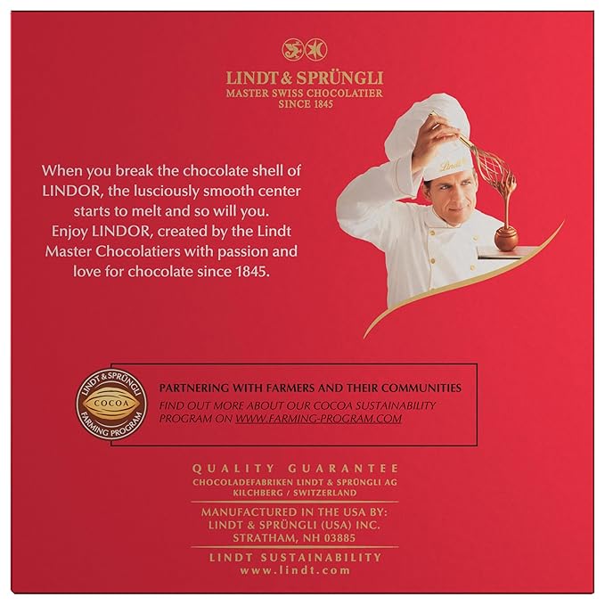 Lindt LINDOR Milk Chocolate Truffles 90 Count Gift Box Chocolate Candy with Smooth Melting Truffle Center 38 oz. Box