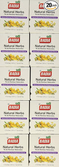 Badia Natural Herb Tea Bag 10-Count Boxes (Pack of 20)