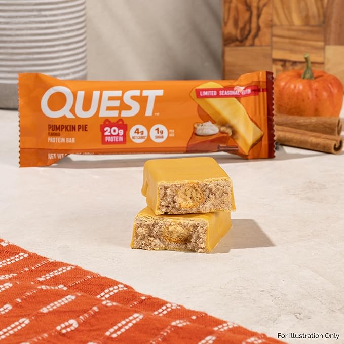 Quest Nutrition Pumpkin Pie Protein Bar 20g Protein 4g Net Carb 1g Sugar Gluten Free 12 Count