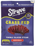 Stryve Protein Snacks - Better Than Jerky Steak - Grassfed Beef Biltong | 32g Protein Sugar Free Zero Carbs Gluten Free Dairy Free Keto &amp Paleo Friendly | Original Pack Of 4
