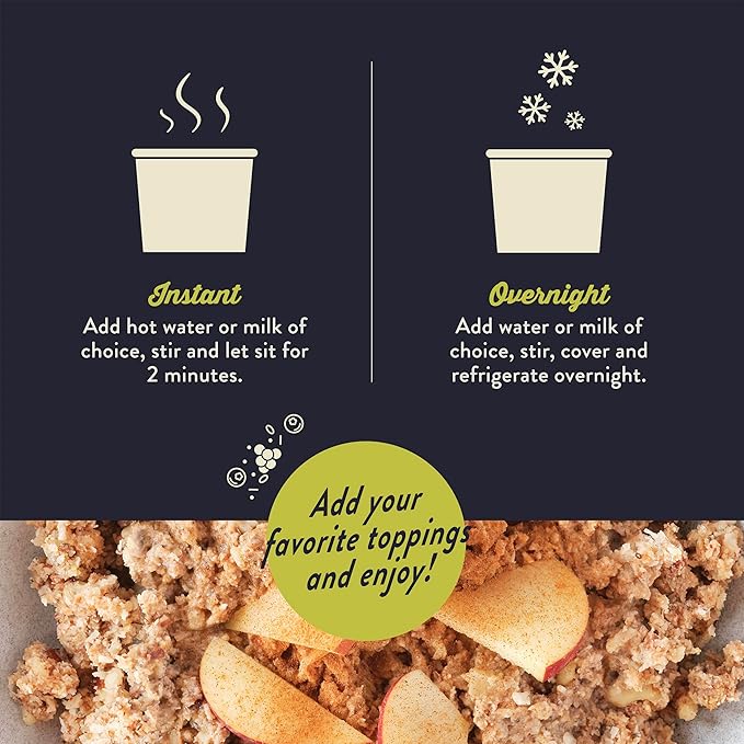 Wella Cereal Oatmeal Alternative Gluten-Free Breakfast Hot Cereal Grain-Free Paleo Organic Vegan High Protein Superfood Plant-Based Non-GMO Low in Net Carbs Single-Serve Cups Apple Cinnamon Flav