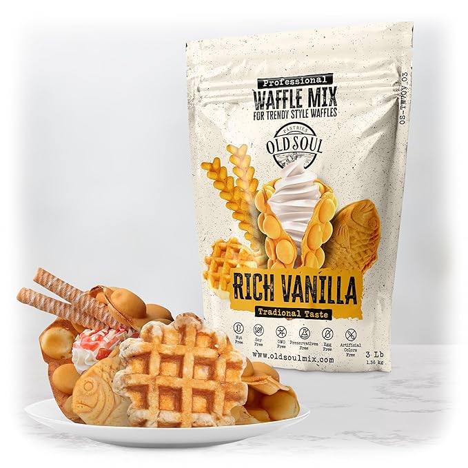Trendy Waffle &amp Pancake Mix | Bubble Belgian Cone | Natural Ingredients | Easy Preparation | Reach Vanilla Flavor (2)