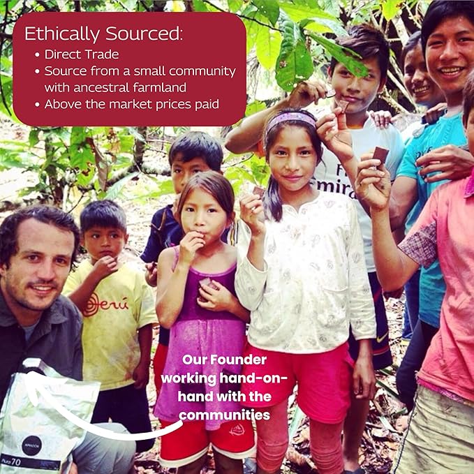Cacao Adventures Ceremonial Cacao | Sacred Valley Peru 100% Pure Raw |Dairy Free &amp Vegan | Unsweetened | Ethically sourced and sustainably grown | Ceremony | Cusco Chuncho 8 oz