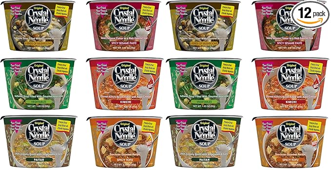 Crystal Noodle Soup Variety Pack 6 Count 11.4 Oz (Pack of 2)