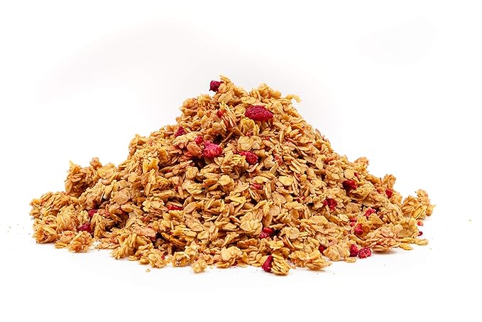 Mrs. Barr’s Natural Foods Granola | Honey &amp Raspberry | Certified Organic Gluten Free Oats | Soft Texture | Small Batch | Gourmet Quality | Real Ingredients | 10 Ounces (3 Pack)