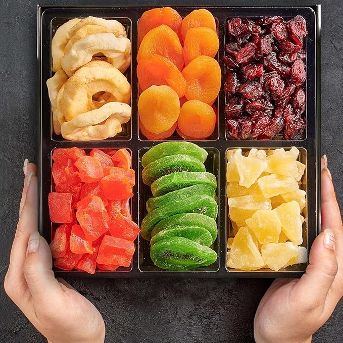 Dried Fruit Basket Gourmet Snack Box in Elegant Drawer Window Box Set for Christmas New Years Birthday Party Sympathy Healthy Snack Box for Men and Women. Kosher Parve Snackberry (3-Pack)