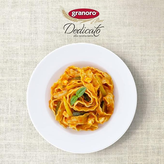 Granoro Dedicato Mafaldine No.5 Authentic Italian Pasta 100% Made from Puglia Durum Wheat Semolina Rougher Texture For Maximum Sauce Retention 1.1 lb Bags (Pack of 2)