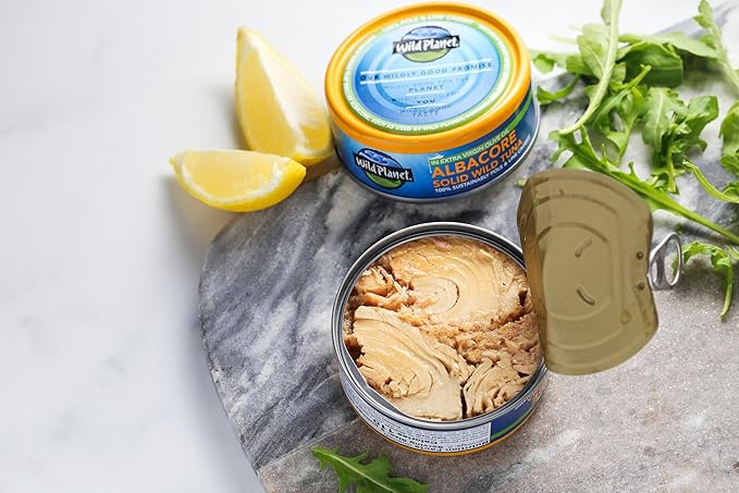 Wild Planet Albacore Wild Tuna in Extra Virgin Olive Oil Canned Tuna Sustainably Wild-Caught Pole &amp Line 5oz (Pack of 12)