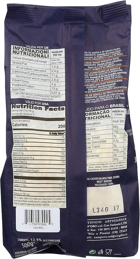 Camp'Oro Le Regionali Cavatelli Molisani Pasta Pack of 4 Bag