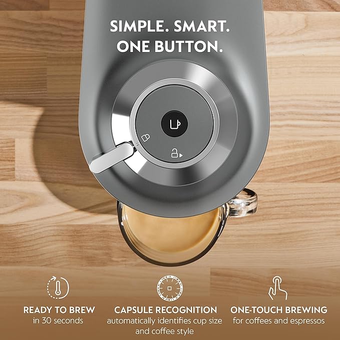 Nespresso Vertuo POP+ Deluxe Coffee and Espresso Machine by Breville Titan and Capsules Medium and Dark Roast Coffee Variety Pack