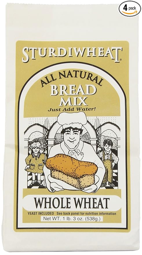 Sturdiwheat All Natural Bread Mix Whole Wheat 19-Ounce Package (Pack of 4)