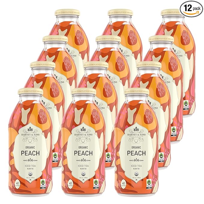 Harney &amp Sons Iced Tea Peach Black 16 Fl Oz (Pack of 12)
