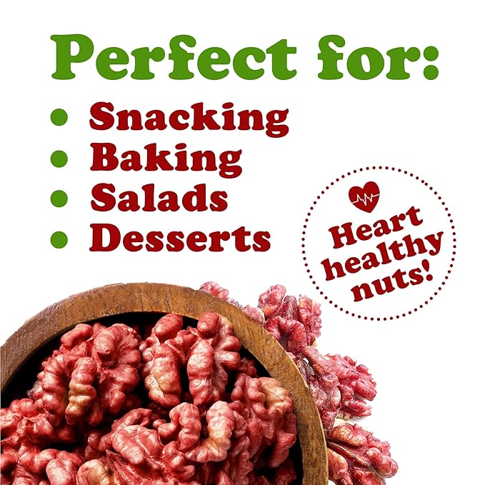 Food to Live - California Livermore Red Walnuts 5 Pounds Raw No Shell Kosher Unsalted Natural Sirtfood Bulk