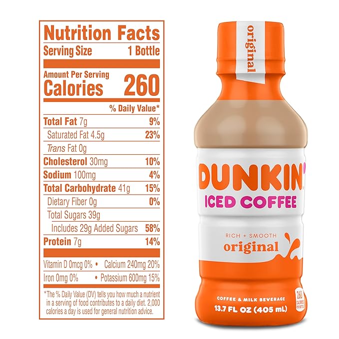 Dunkin' Original Iced Coffee Bottle 13.7 fl oz 12 Pack