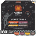 Copper Moon Single Serve Coffee Pods For Keurig K-Cup Brewers Light Medium &amp Dark Roast Variety Pack 80 Count