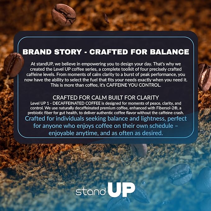 Level Up Premium Decaf Instant Coffee Sugar Free 30 Servings 10.58 oz (L1 - DECAF 2MG)