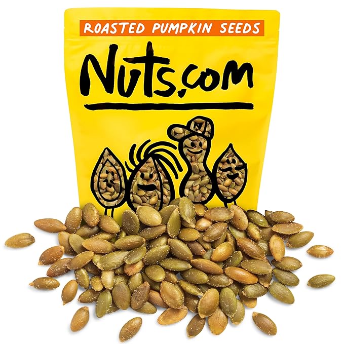 Nuts.com – Roasted Pumpkin Seeds – 2 Lb Bag Salted No Shell Pumpkin Seeds Healthy Snack for Adults &amp Kids Rich in Protein Fiber Calcium &amp Potassium – Keto Friendly Vegan Gluten-Free &am