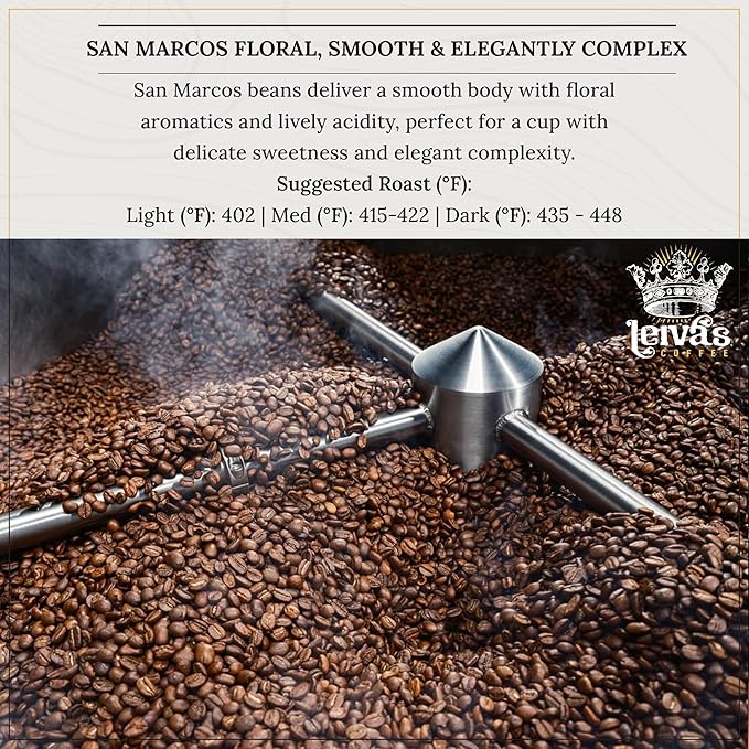 Leiva’s Unroasted Green Coffee Beans (1kg) – Volcanic San Marcos Single Origin Coffee w/Floral Notes – Washed Shade Grown Organic Guatemala Beans – Lively Acidity Whole Bean Unroasted Blend