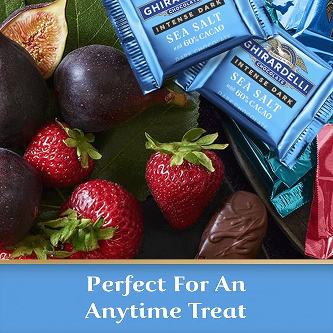 Ghirardelli Sea Salt with 60% Cacao Dark Chocolate Medium Bag (Pack of 12)