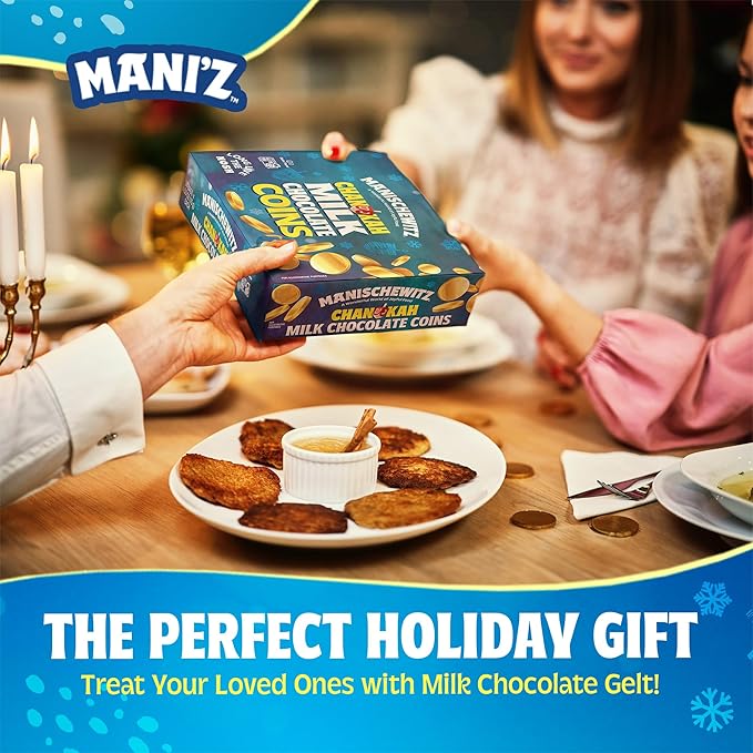 Manischewitz Milk Chocolate Gold Coins Hanukkah Gelt (24 Mesh Bags) Individually Wrapped Perfect for Chanukah | St. Patrick’s Day Chocolate | Gluten Free | Kosher (Cholov Yisroel) | For Holidays | As