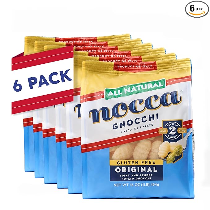 Nocca Gnocchi All Natural Original Gluten Free Gnocchi 16 Ounce (Pack of 6) Potato Dumpling Pasta