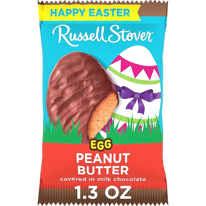 Russell Stover Easter Peanut Butter Milk Chocolate Easter Egg 1.3 oz each