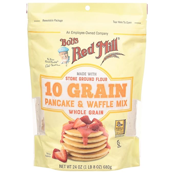 Bob's Red Mill 10 Grain Pancake Mix 24oz (Pack of 4) - Whole Grain Kosher