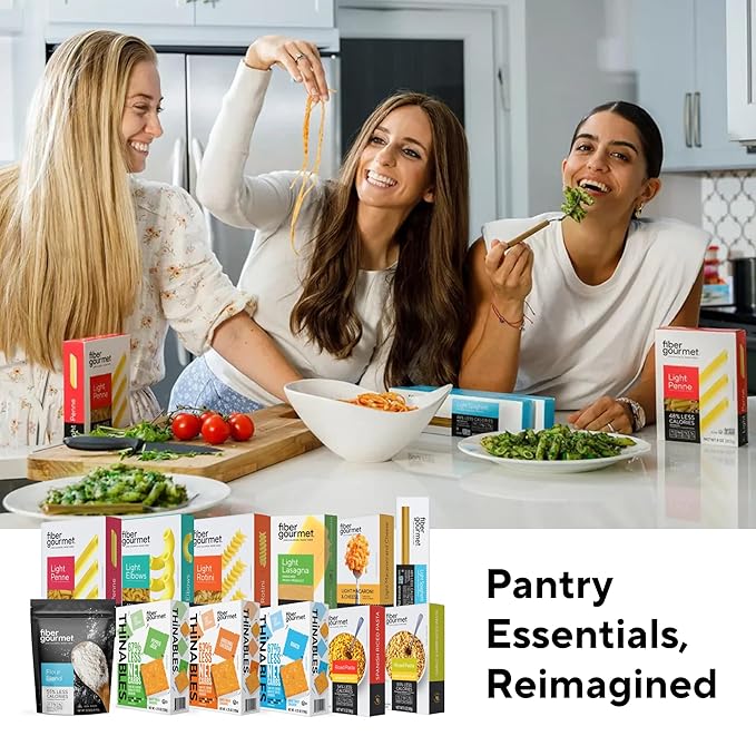 Fiber Gourmet Light Penne Low Net Carb Pasta - High Fiber Keto Pasta with 48% Less Calories 24g Fiber Non-GMO Made in Italy Kosher Certified Healthy Alternative - 2 Pack