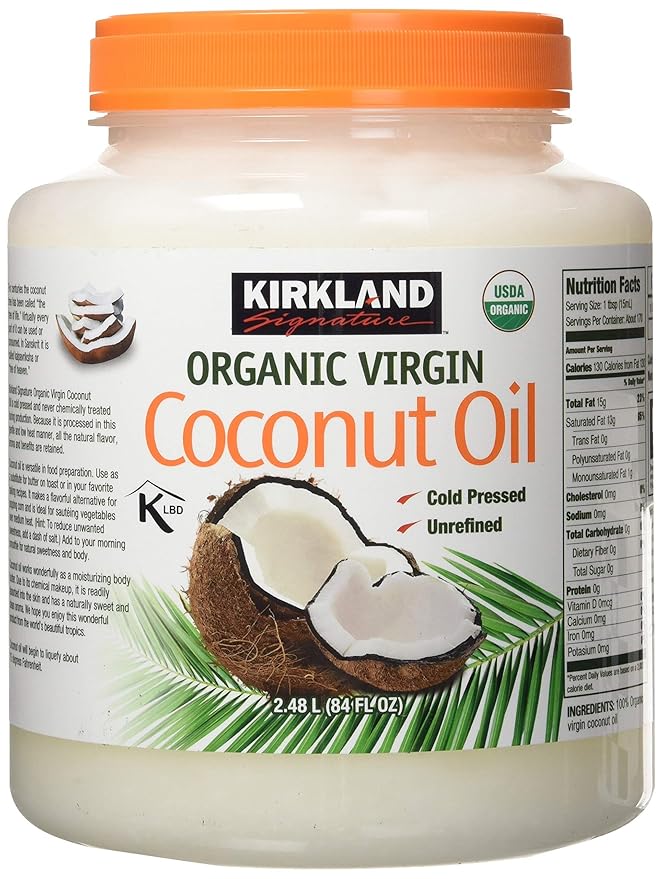 Kirkland Signature Cold Pressed Unrefined Organic Virgin Coconut Oil 1 Count(Pack of 4)