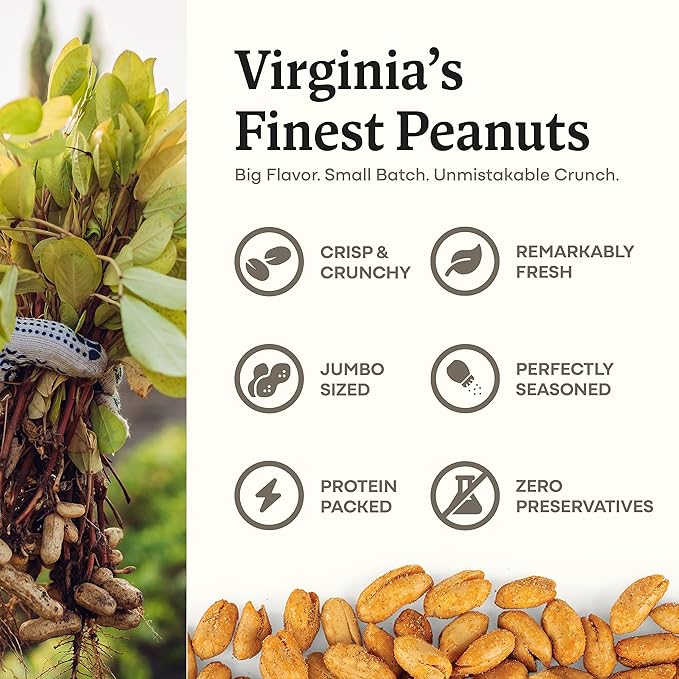 Belmont Peanuts Gourmet Chili Lime Virginia Peanuts 20 oz (1 Pack) – Simple Ingredients No Preservatives 7g Protein – A Premium Citrusy Spicy Salty Crunchy Hand Seasoned Snack