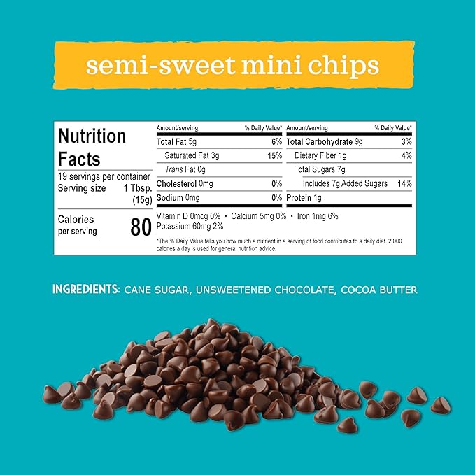 Enjoy Life Baking Chocolate Semi-Sweet Mini Chocolate Chips Gluten Free School Safe Non GMO Dairy Free Soy Free Vegan Nut Free Chocolate 12 Bags (10 oz) Bulk Chocolate