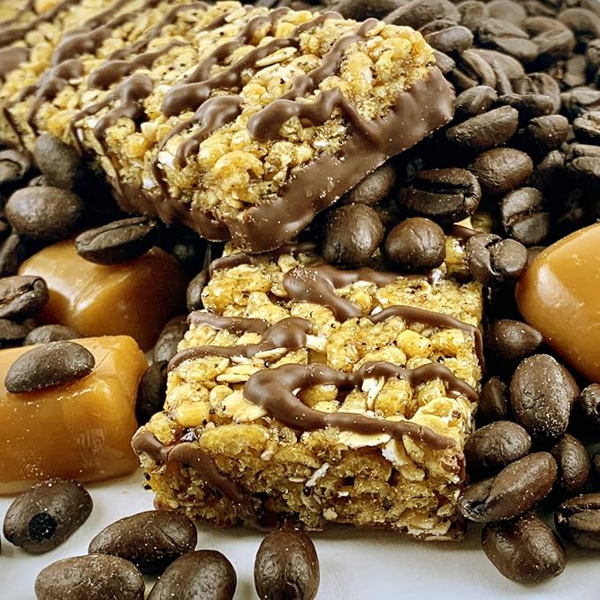 No Nuts! Caramel Mocha Protein Bars Nut-Free &amp School-Safe | 12g Plant Protein Dairy-Free Vegan Gluten-Free Non-GMO Organic Kosher | 12 Count