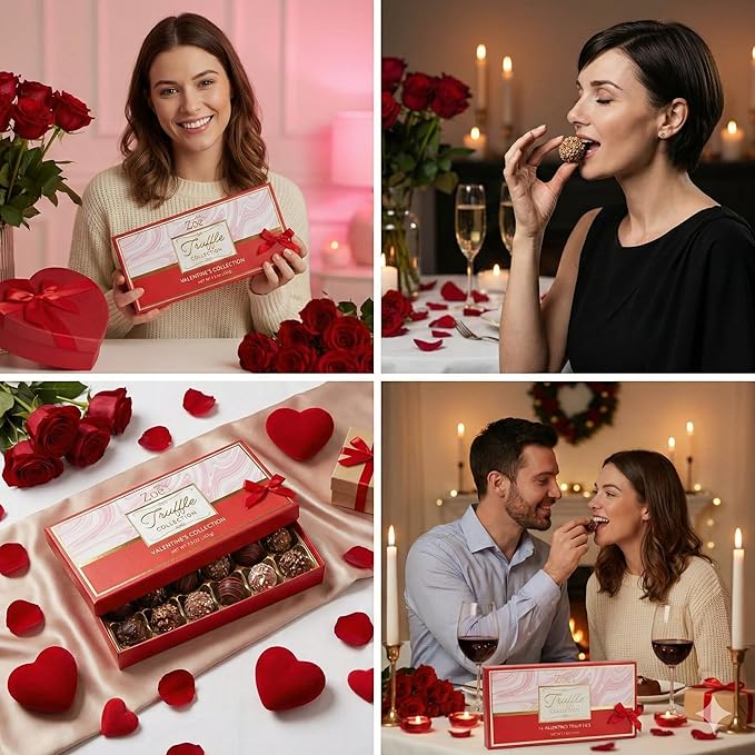 CRAVINGS BY ZOE Birthday and Anniversary Chocolate Truffles Gift Box | 16 Count | Chocolate Candy Gifts | Gourmet Assorted Chocolate Food Gift Basket | Birthday Gifts for Women Men Mom Dad Adults Coup