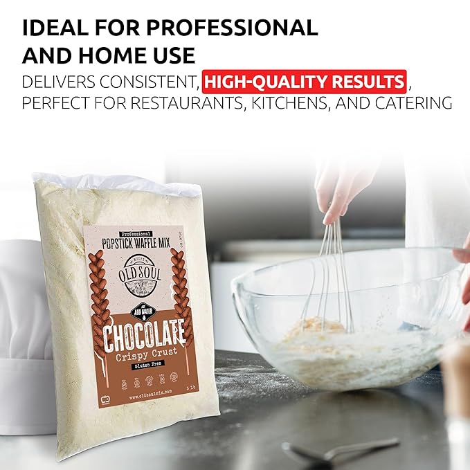 OldSoul Professional Popstick Waffle Mix | Crispy | Chocolate Flavor | Gluten Free | 30 Lbs