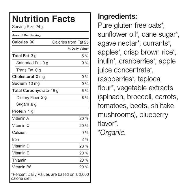 MadeGood Mixed Berry Granola Minis USDA Certified Organic Gluten Free &amp Non-GMO 3.5 Oz (Pack of 6)