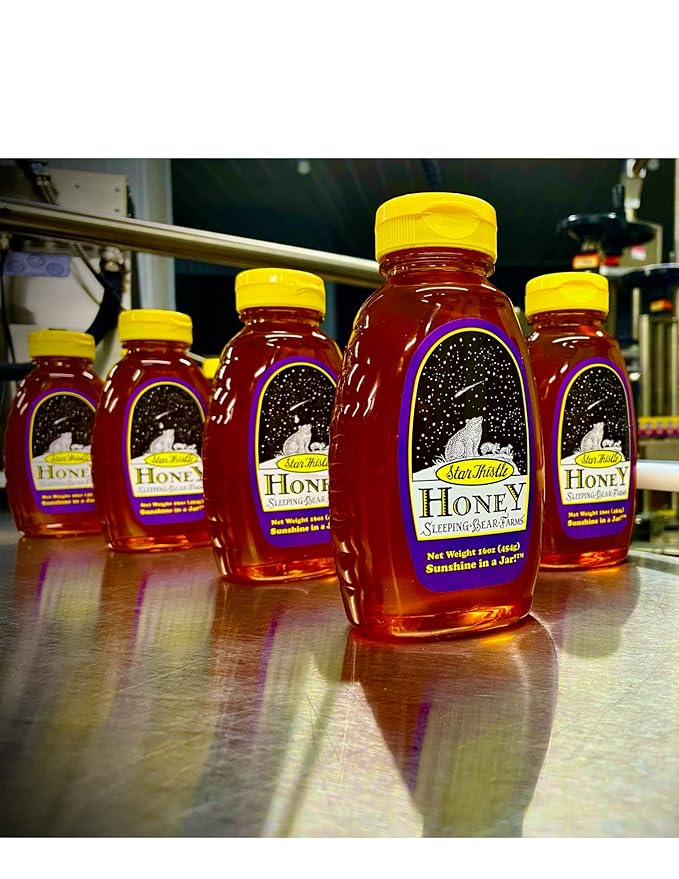 Star Thistle Honey 16oz. Bottle - Bulk Case of 12 Unpasteurized Unblended No Additives Pure Michigan Honey