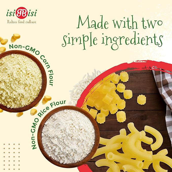 isiBisi 5 Pack Mix 3-Pack Elbow and 2-Pack Tubetti Pasta - Vegan Non-GMO Made in Italy