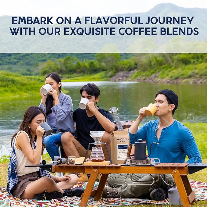 Brooklyn's Own Dark Roast House Blend Ground Coffee - 100% Arabica From Brazil Sumatra and Ethiopia (2 LB)