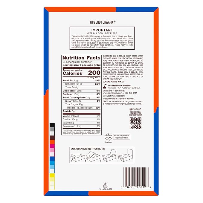 REESE'S OREO Milk Chocolate and White Creme Peanut Butter Cups Candy Packs 1.4 oz (24 Count)