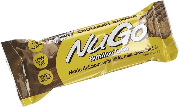 NuGo Protein Bar Chocolate Banana 13g Protein Gluten Free 15 Count