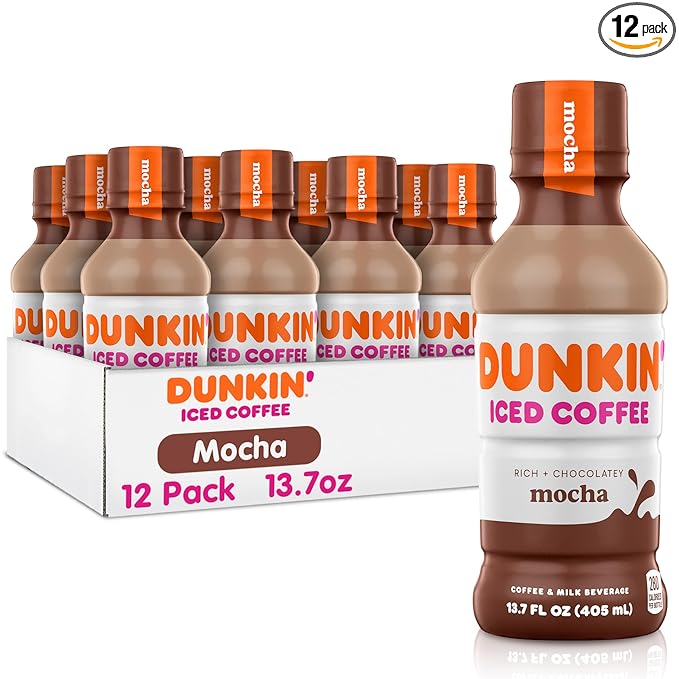 Dunkin' Mocha Iced Coffee Bottle 13.7 fl oz 12 Pack