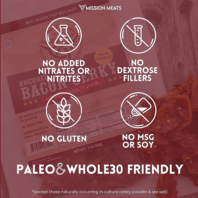 Mission Meats Carolina Reaper Jerky from 100% Grass Fed &amp Pasture Raised Beef Caution: Extremely Spicy Small Batch Hand Crafted Gluten Free 2oz (Pack of 6)
