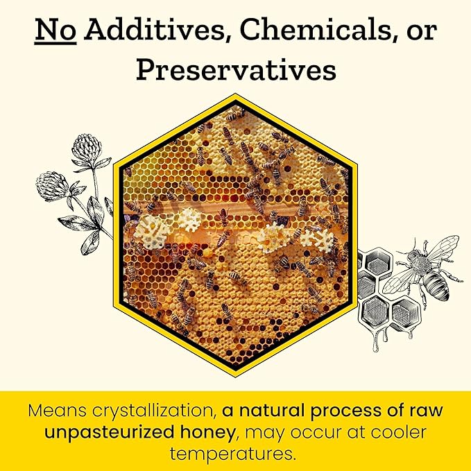 Carpathian Raw Honey Mountain Flowers | 100% Pure Unfiltered Unpasteurized Ethically Sourced | Glass Jar 908g