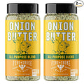 Fire &amp Smoke Society Onion Butter All Purpose Seasoning | BBQ Rubs for Smoking and Grilling | Steak Grilled Chicken Pork Burgers | Onions Green Herbs White Pepper | Large (2-Pack)