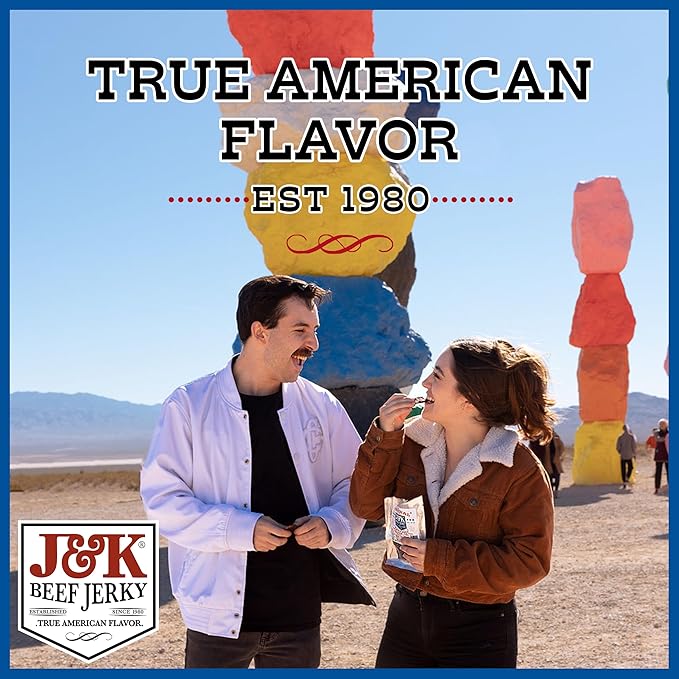 J&ampK Sugar-Free Original Beef Jerky - Real Premium Smoked Beef with Double Tenderness - Paleo &amp Keto Friendly Sourced &amp Made in California USA - 7oz (Pack of 2)