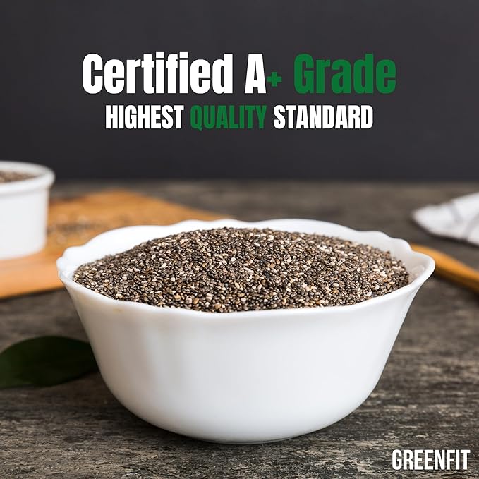 Greenfit Organic Premium Bulk Chia Seeds (10Lbs Bag) | A+ Grade Chia | Nutrient-Packed Superfood | Non-GMO | Gluten-Free Chia Seeds Bulk | Vegan