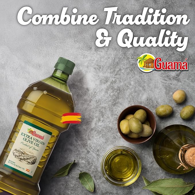 GUAMA - Olive Oil Extra Virgin - Extra Virgin Olive Oil Cold Pressed 51 fl Oz 1.5L Product of Spain for Cooking Salad &amp Dressing - Olive Oil Bottle Aceite de Oliva Extra Virgen Oil Olive