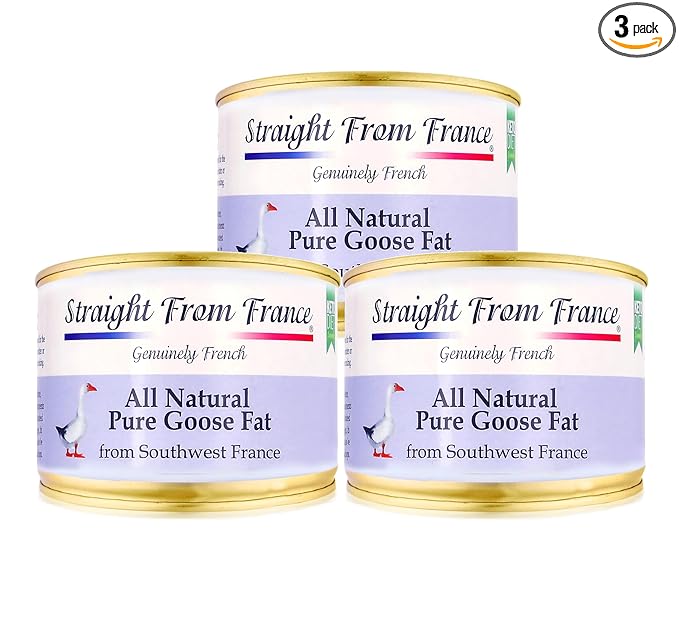 Straight from France Genuinely French All Natural Pure Goose Fat for Cooking from Southwest France Keto and Paleo Diet Friendly Can 170g 6 Oz (Pack of 3)