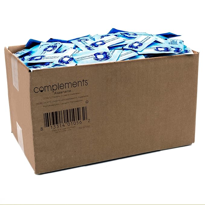 Complements Zero Calorie Aspartame Blue Sweetener Packets 2000 Count